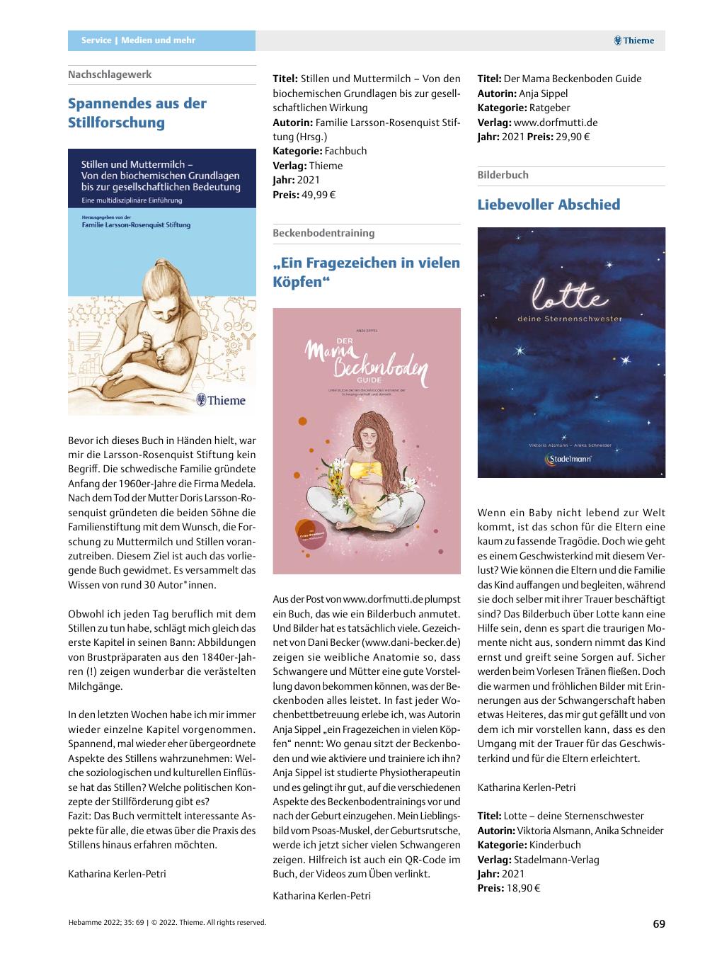 Vorschauseite 1: Spannendes aus der Stillforschung