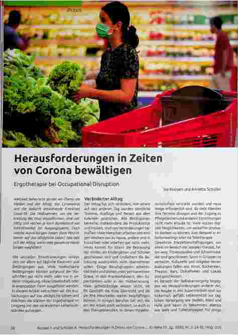 Vorschauseite 1: Herausforderungen in Zeiten von Corona bewältigen: Ergotherapie bei Occupational Disruption