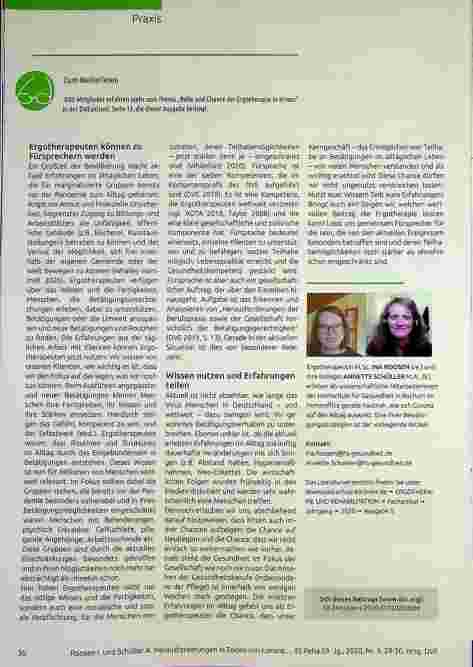 Vorschauseite 3: Herausforderungen in Zeiten von Corona bewältigen: Ergotherapie bei Occupational Disruption