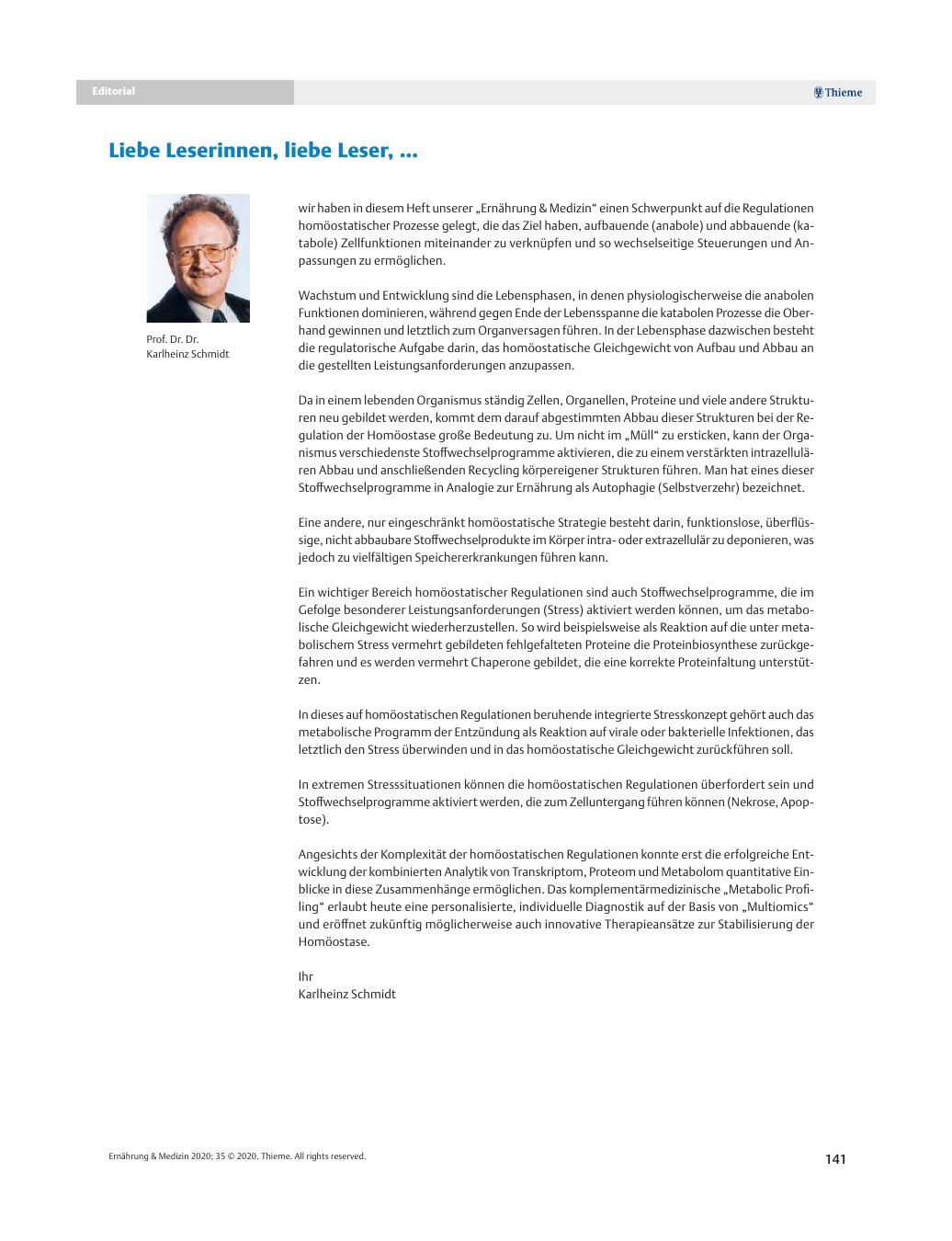 Vorschauseite 1: Liebe Leserinnen, liebe Leser, …