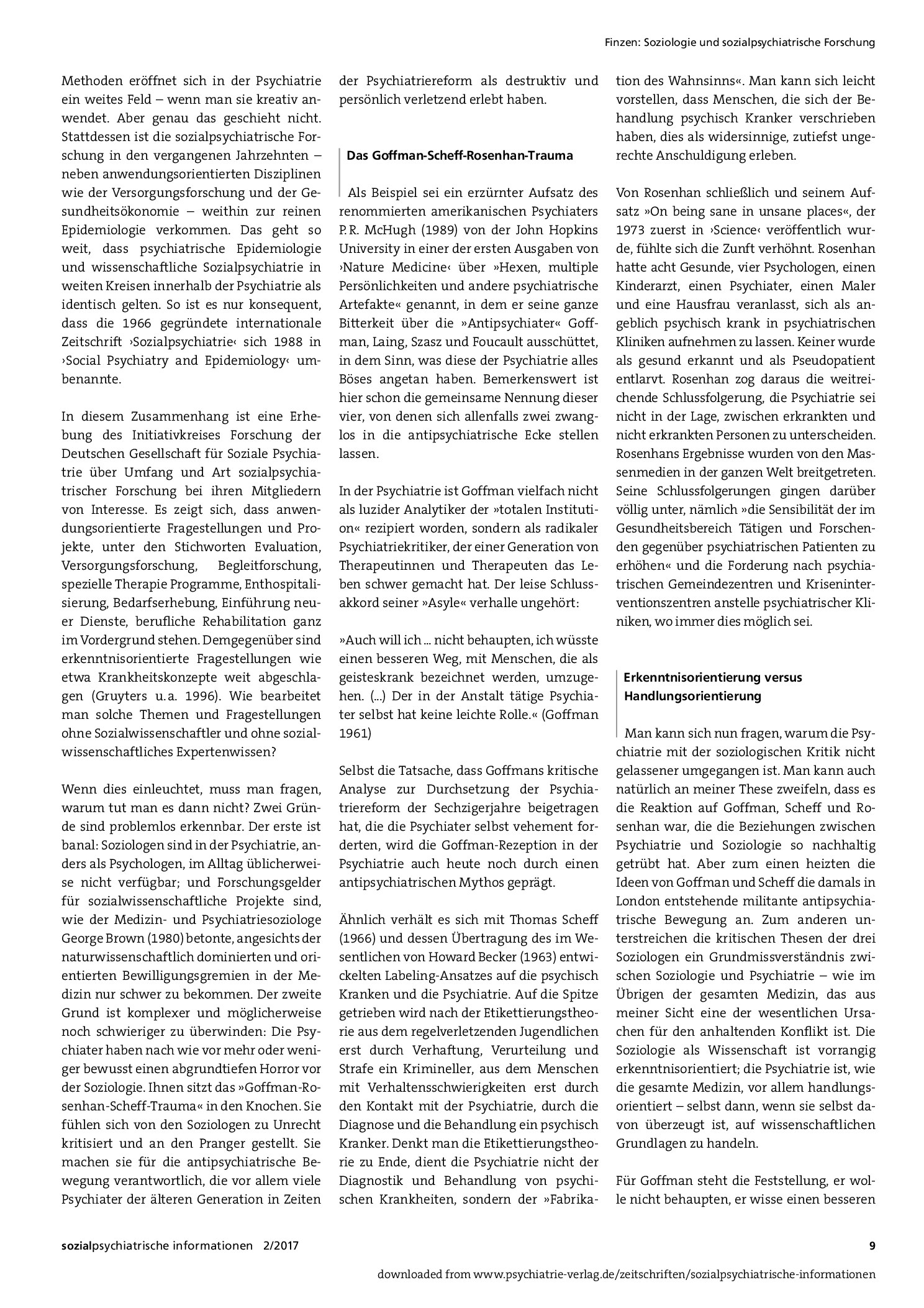 Vorschauseite 2: Soziologie und sozialpsychiatrische Forschung