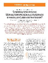 Vorschauseite 2: Syndromspezifische Verhaltensweisen als Ausdruck sinnvoller lebensstrategien ?