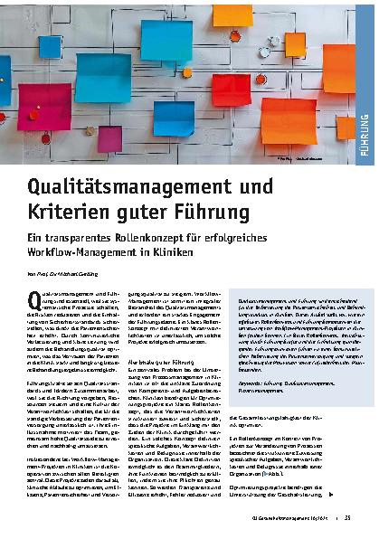 Vorschauseite 1: Qualitätsmanagement und Kriterien guter Führung