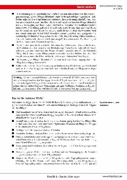 Vorschauseite 4: Beraterbrief Pflege Heft 14-2024