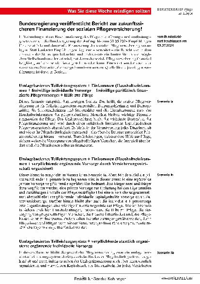 Vorschauseite 6: Beraterbrief Pflege Heft 14-2024