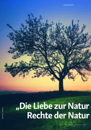 Vorschauseite 1: „Die Liebe zur Natur und die Rechte der Natur sind eind "