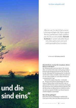 Vorschauseite 2: „Die Liebe zur Natur und die Rechte der Natur sind eind "