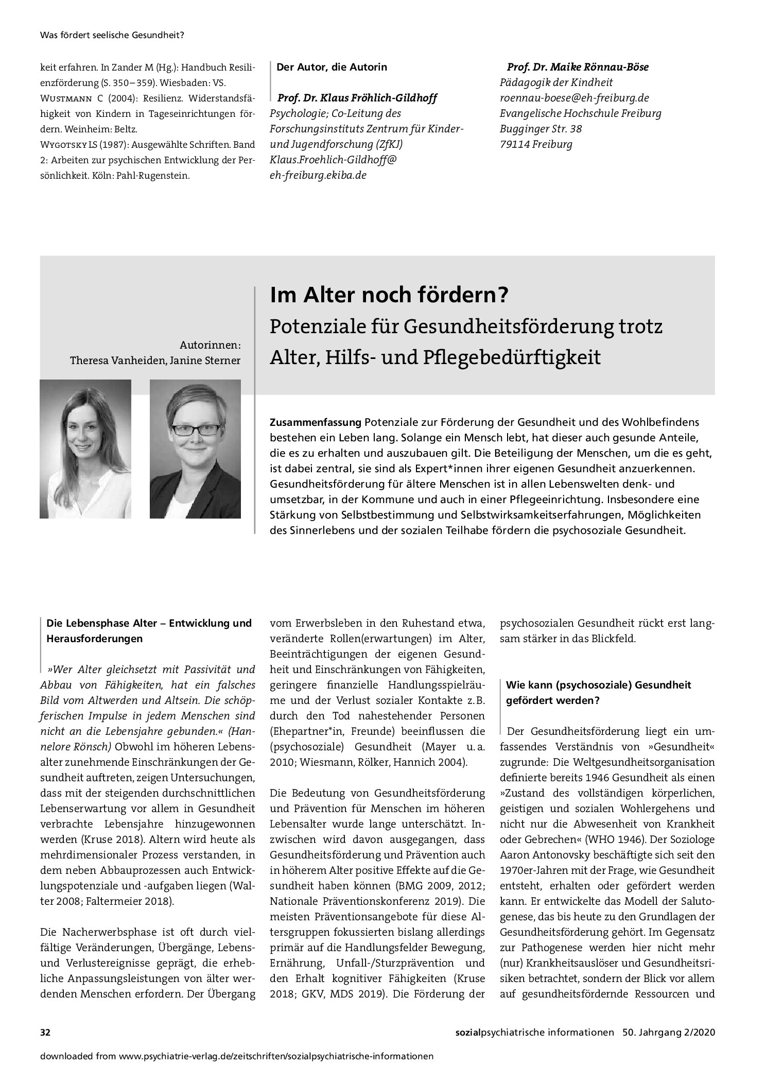 Vorschauseite 5: Seelische Gesundheit zu Beginn des Lebens und in der Kindheit – und wie diese zu fördern wäre