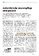 Vorschauseite 1: Außerklinische Intensivpflege wird gestärkt