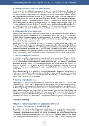 Vorschauseite 6: Spiritualität in der onkologischen Pflege. Entwicklung eines Schulungskonzepts zur Stärkung von Reflexion, Sinnorientierung und Selbstfürsorge