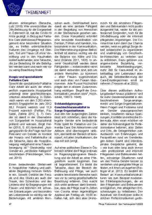 Vorschauseite 5: Gendersensibilität in Palliative und Demenz Care
