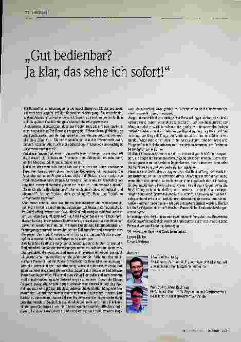 Vorschauseite 1: "Gut bedienbar? Ja klar, das sehe ich sofort!"