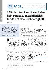 Vorschauseite 1: 78% der Krankenhäuser haben kein Personal ausschließlich für das Thema Nachhaltigkeit.