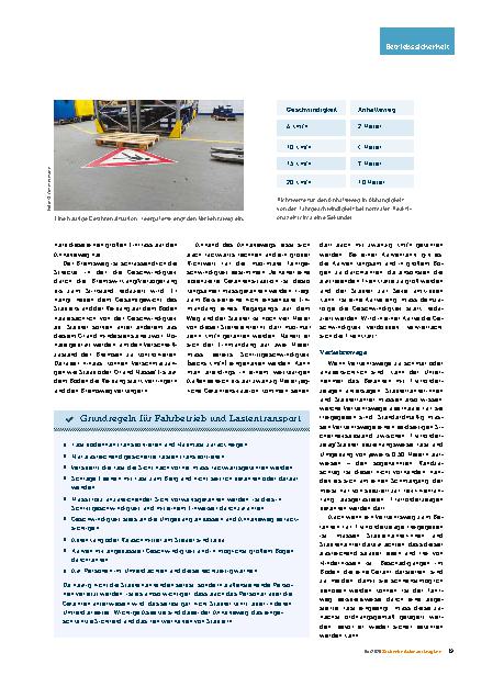 Vorschauseite 4: Das A und O für sicheres Staplerfahren - Teil 4 Der sichere Lastentransport