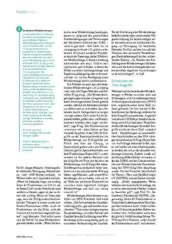 Vorschauseite 3: Klinik-Stresstest. Auf keinen Fall weniger.