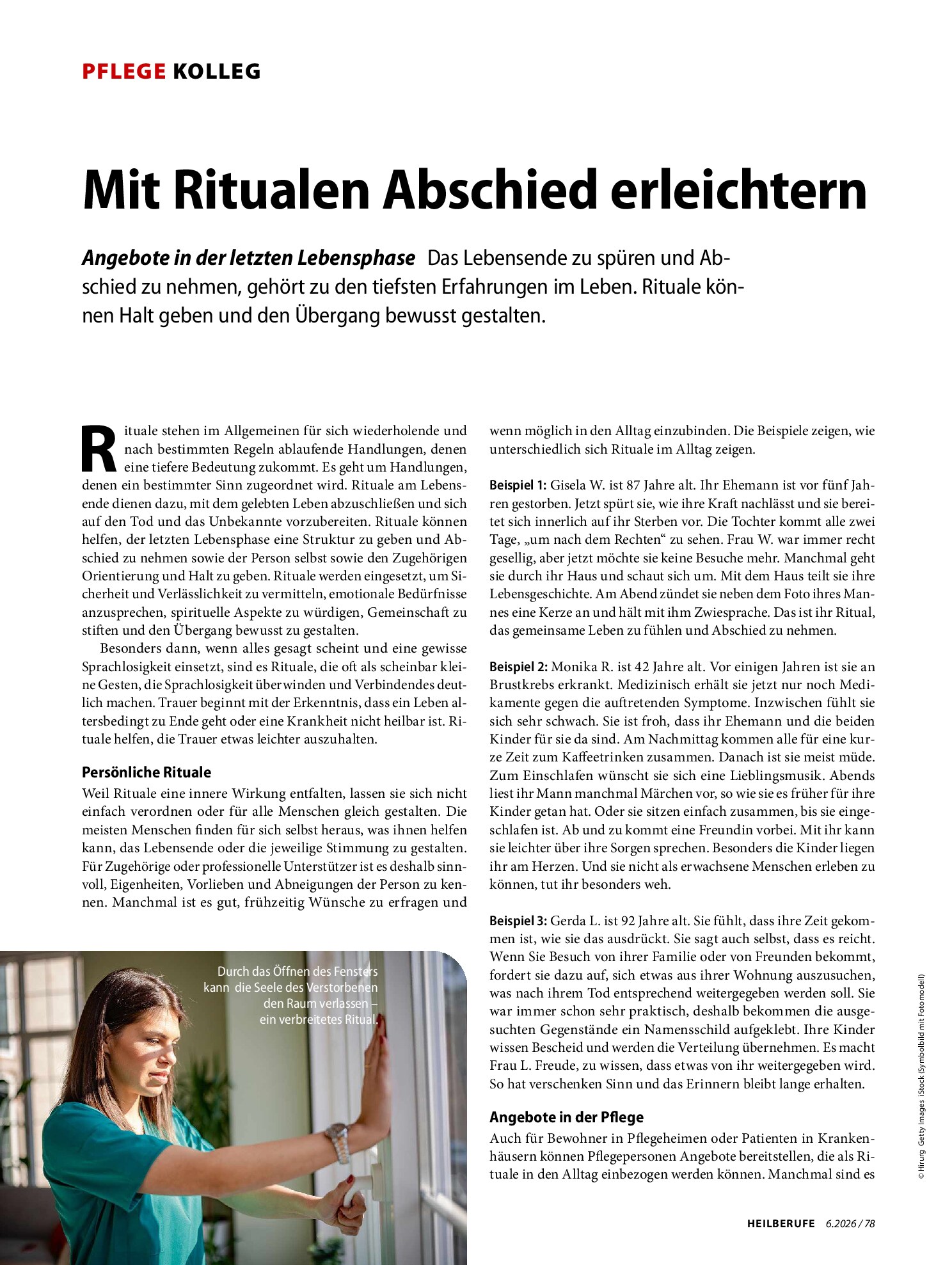 Vorschauseite 1: Mit Ritualen Abschied erleichtern