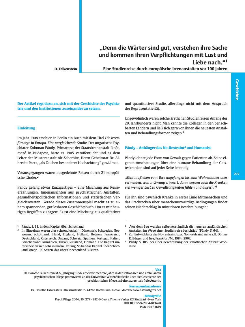 Vorschauseite 1: ?Denn die Wärter sind gut, verstehen ihre Sache und kommen ihren Verpflichtungen mit Lust und Liebe nach.?