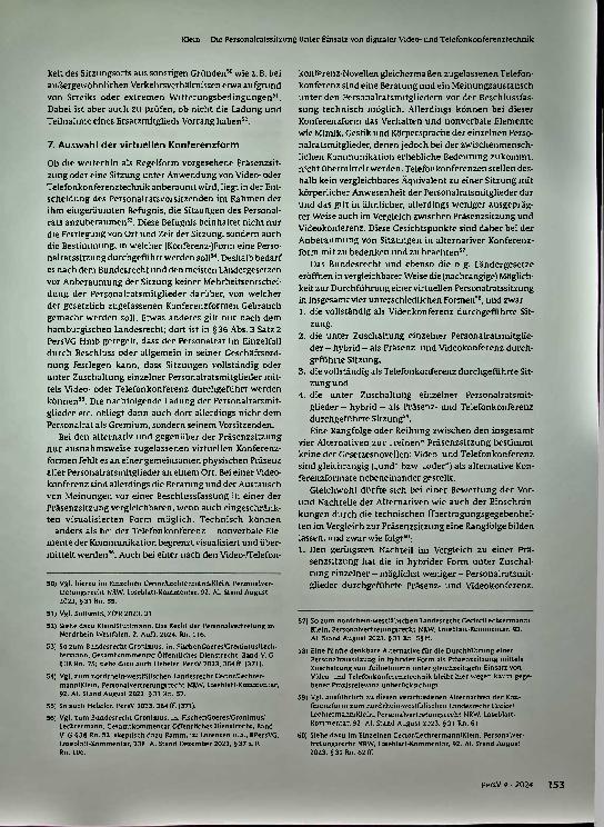 Vorschauseite 6: Die Personalratssitzung unter Einsatz von digitaler Videound Telefonkonferenztechnik.