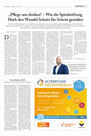 Vorschauseite 1: „Pflege neu denken“ - Wie die Spitalstiftung Horb den Wandel Schritt für Schritt gestaltet