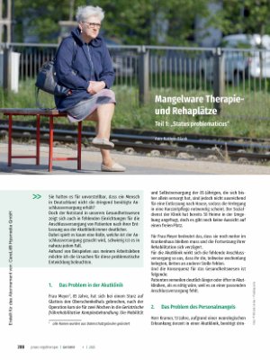 Vorschauseite 1: Mangelware Therapieund Rehaplätze