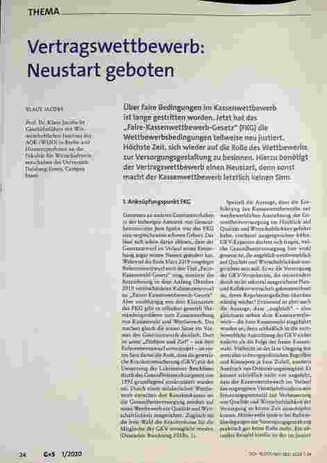 Vorschauseite 1: Vertragswettbewerb: Neustart geboten