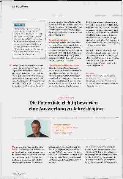 Vorschauseite 1: Die Potenziale richtig bewerten - eine Auswertung zum Jahresbeginn