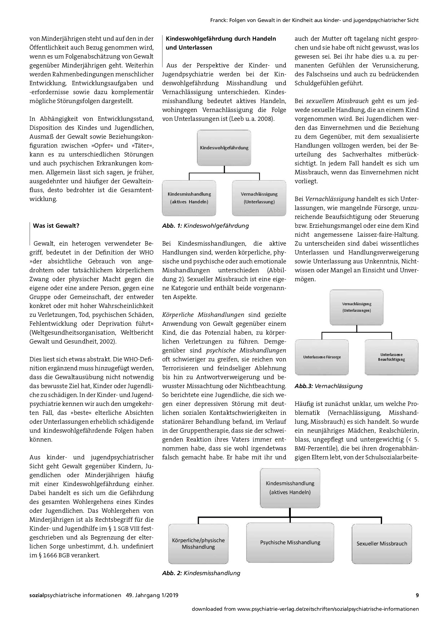 Vorschauseite 2: Folgen von Gewalt in der Kindheit aus kinder- und jugendpsychiatrischer Sicht