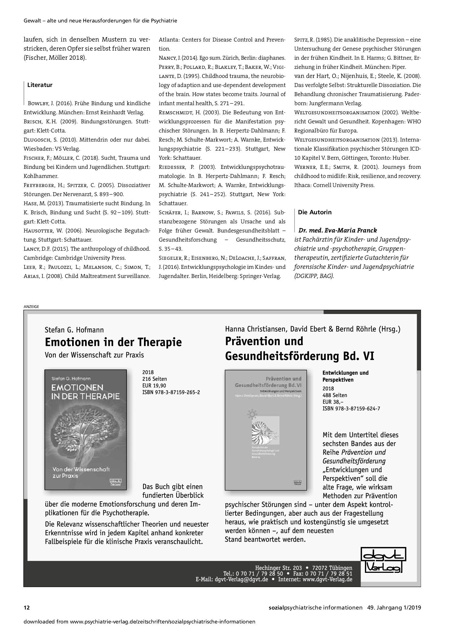 Vorschauseite 5: Folgen von Gewalt in der Kindheit aus kinder- und jugendpsychiatrischer Sicht
