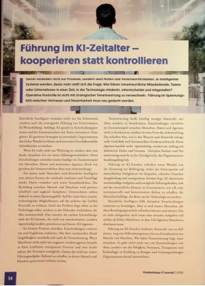 Vorschauseite 1: Führung im Kl-Zeitalter kooperieren statt kontrollieren