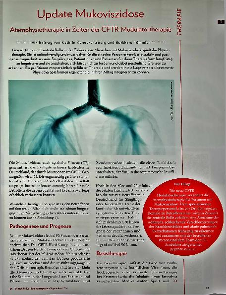 Vorschauseite 1: Update Mukoviszidose Atemphysiotherapie in Zeiten der CFTR-Modulatortherapie