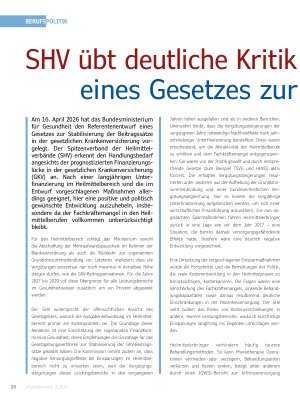 Vorschauseite 1: SHV übt deutliche Kritik am Referentenentwurf eines Gesetzes zur Beitragsstabilität