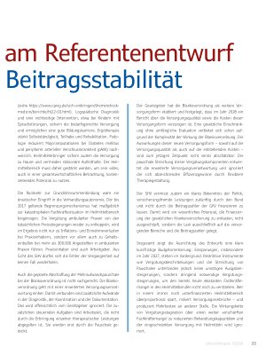 Vorschauseite 2: SHV übt deutliche Kritik am Referentenentwurf eines Gesetzes zur Beitragsstabilität