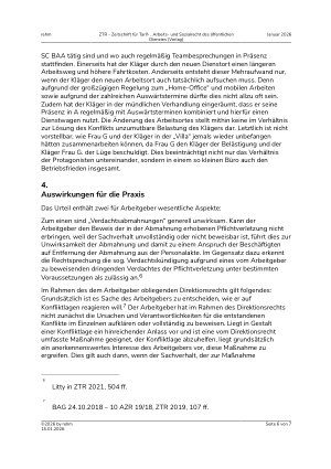 Vorschauseite 6: Abmahnung und Direktionsrecht bei nicht erwiesener Pflichtverletzung