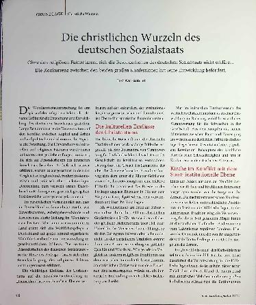 Vorschauseite 1: Die christlichen Wurzeln des deutschen Sozialstaats