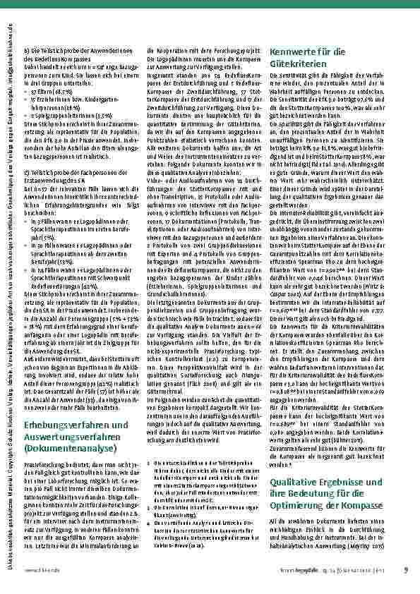 Vorschauseite 4: Evaluation von RedeflussKompass und StotterKompass