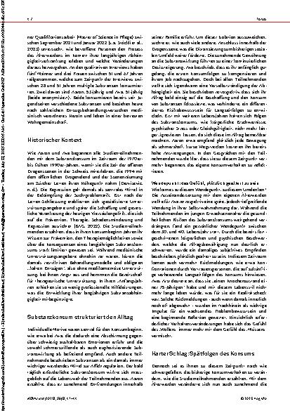 Vorschauseite 2: „Heute würde ich vieles anders machen“ Rückblick auf ein Leben mit einer langjährigen Substanz abhängigkeit