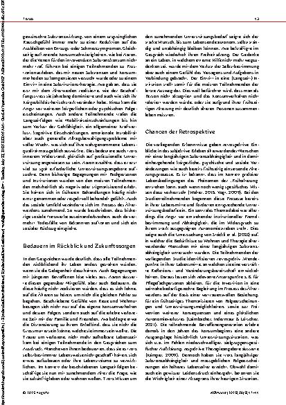 Vorschauseite 3: „Heute würde ich vieles anders machen“ Rückblick auf ein Leben mit einer langjährigen Substanz abhängigkeit
