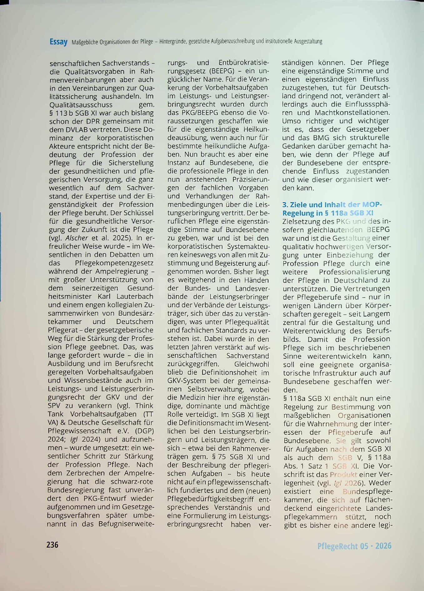 Vorschauseite 2: Maßgebliche Organisationen der Pflege – Hintergründe, gesetzliche Aufgabenzuschreibung und institutionelle Ausgestaltung