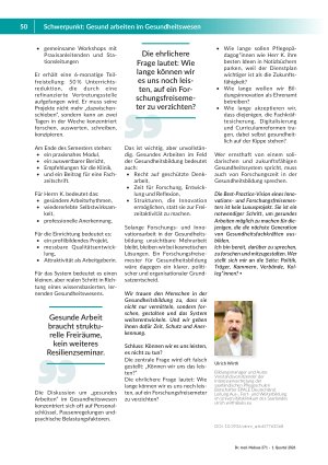 Vorschauseite 4: Die große Fehlstelle Warum „Forschungsfreisemester“ in der Gesundheitsbildung fehlen – und was wir verlieren, wenn das so bleibt