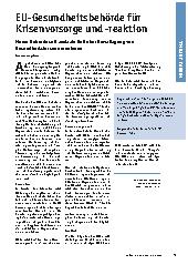 Vorschauseite 1: EU-Gesundheitsbehörde für Krisenvorsorge und -reaktion