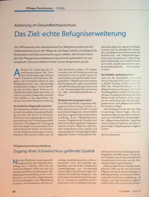 Vorschauseite 1: Anhörung im Gesundheitsausschuss Das Ziel: echte Befugniserweiterung