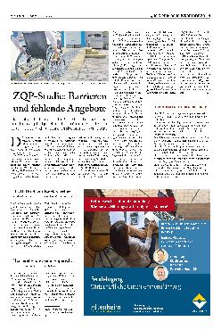 Vorschauseite 1: ZQP-Studie: Barrieren und fehlende Angebote