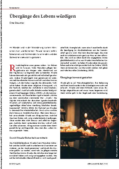 Vorschauseite 1: Übergänge des Lebens würdigen