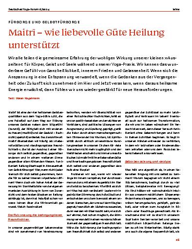 Vorschauseite 1: Maitri – wie liebevolle Güte Heilung unterstützt