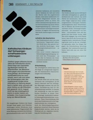 Vorschauseite 1: Katholisches Klinikum darf Schwanger schaftsabbrüche untersagen
