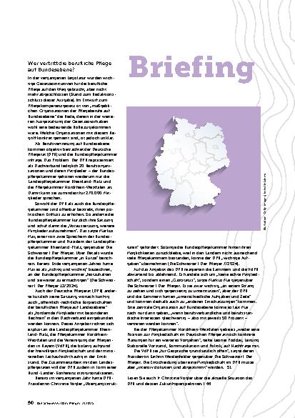 Vorschauseite 1: Briefing Wer vertritt die berufliche Pflege auf Bundesebene?