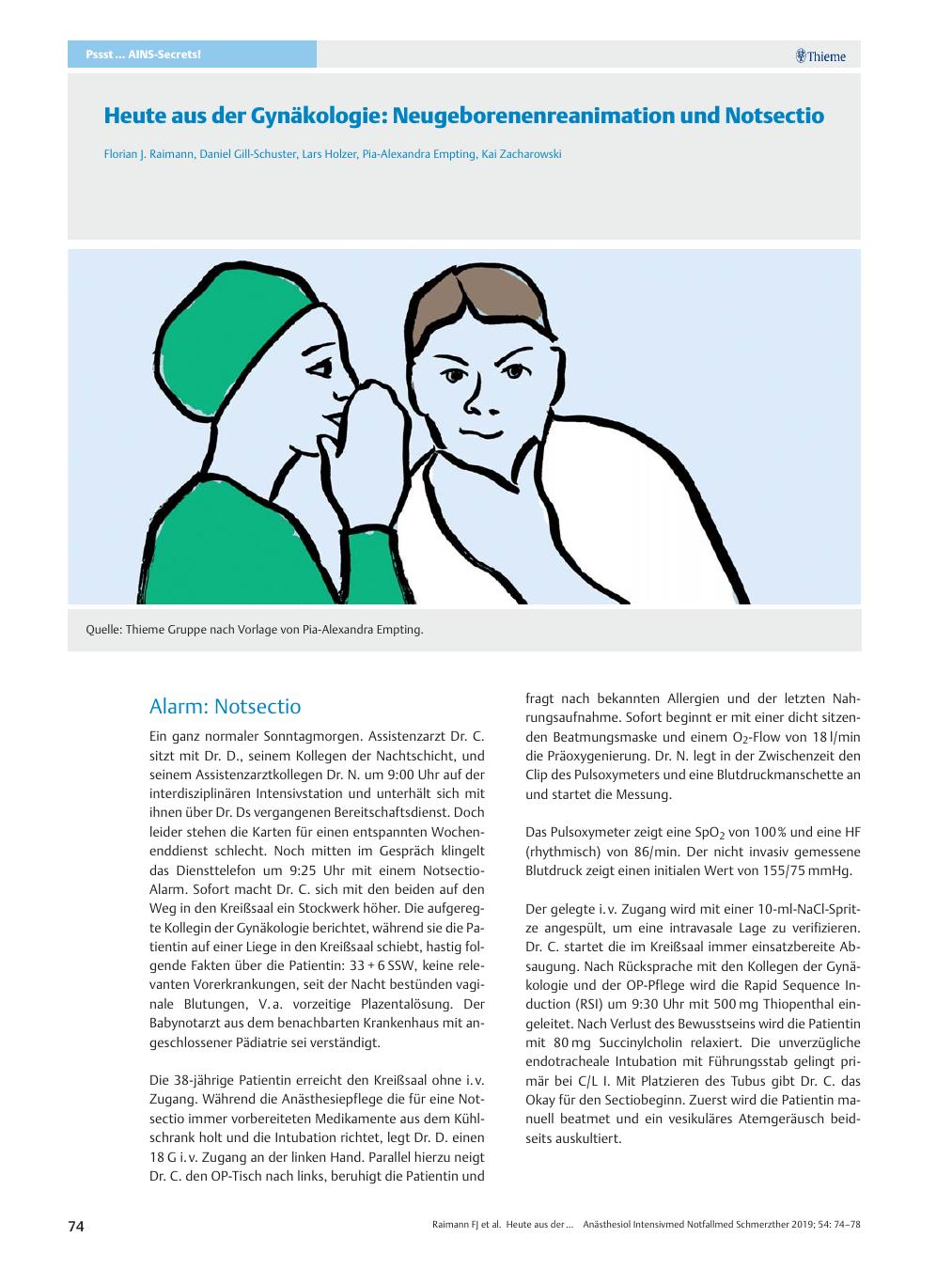 Vorschauseite 1: Heute aus der Gynäkologie: Neugeborenenreanimation und Notsectio
