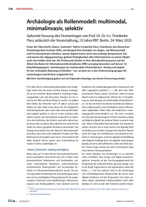 Vorschauseite 1: Archäologie als Rollenmodell: multimodal, minimalinvasiv, selektiv