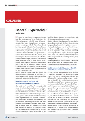 Vorschauseite 1: Ist der KI-Hype vorbei?