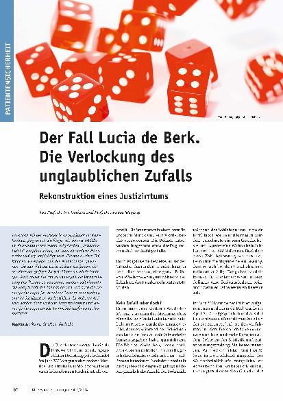 Vorschauseite 1: Der Fall Lucia de Berk. Die Verlockung des unglaublichen Zufalls. Rekonstruktion eines Justizirrtums.